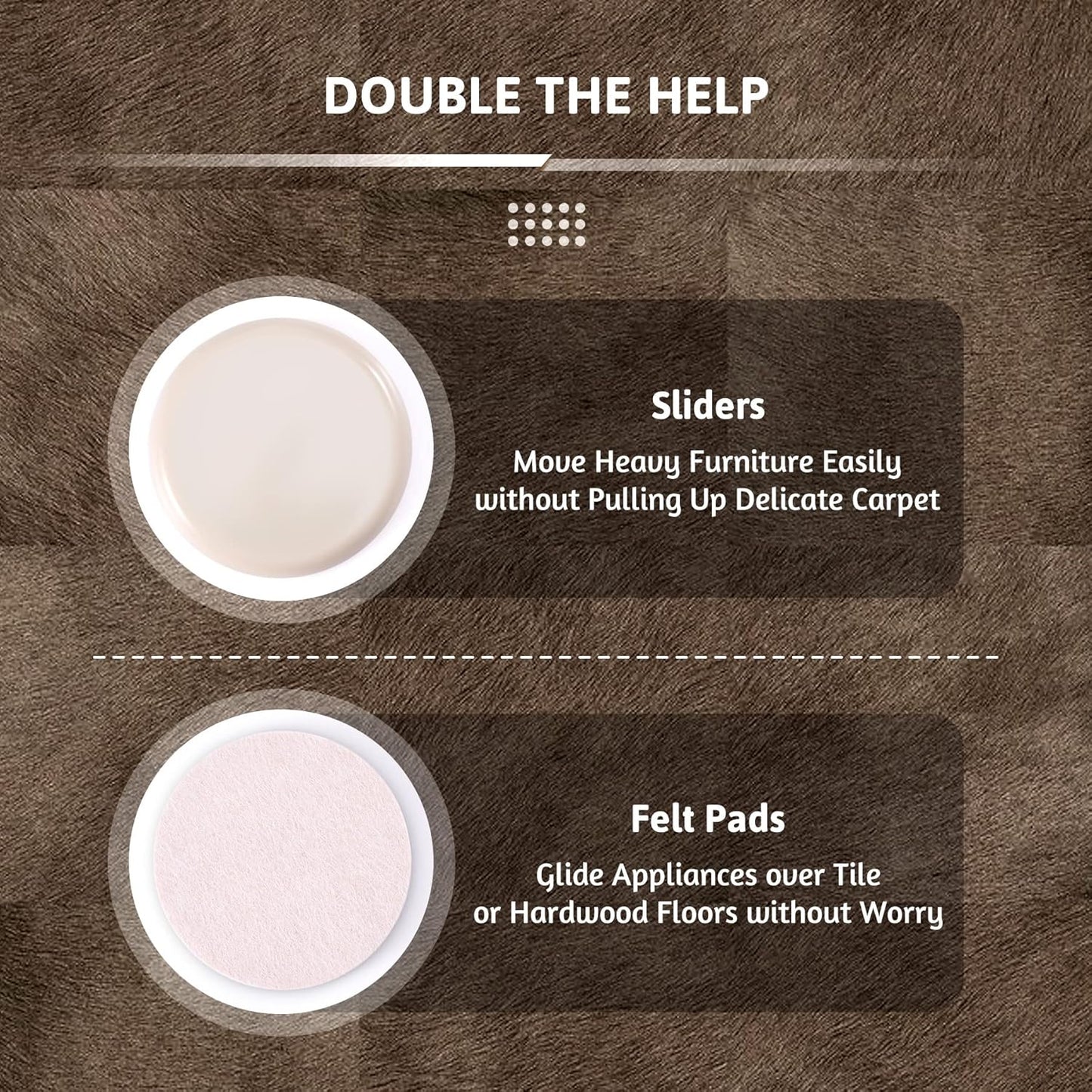 CO-Z Felt Furniture Sliders - 8 Pack with 4 Plastic & 4 Felt Sliders, 3 1/2" Reusable Furniture Sliders for Carpet Hardwood Floors, Heavy-Duty Furniture Gliders Movers, Moving Pads for Heavy Furniture