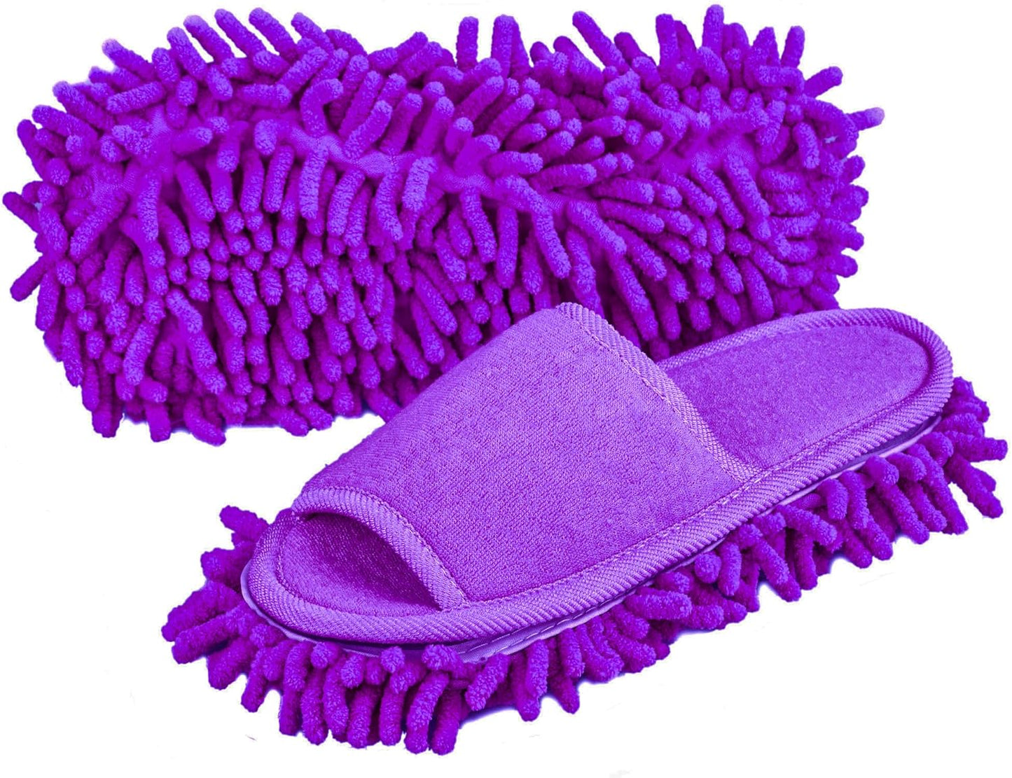 Women's Microfiber Floor Cleaning Mop Slippers with Terry Towel Fabric
