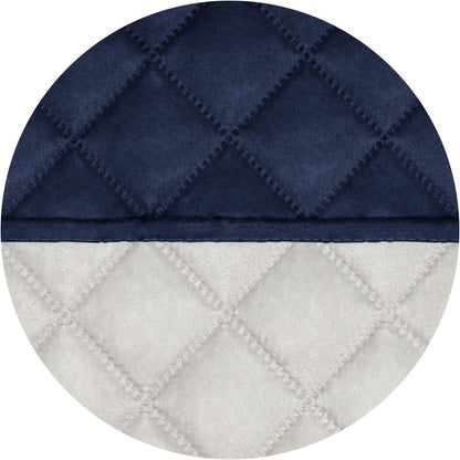 PureFit Reversible Quilted Sofa Cover, Water Resistant Slipcover Furniture Protector, Washable Couch Cover with Non Slip Foam and Elastic Straps for Kids, Dogs, Pets (Sofa, Navy/Ivory) Large