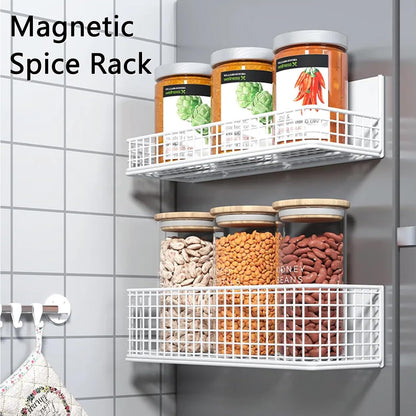 Magnetic Basket Magnetic Fridge Organizer Magnetic Pencil Holder Whiteboard Accessories Home Kitchen Organization (White-High)