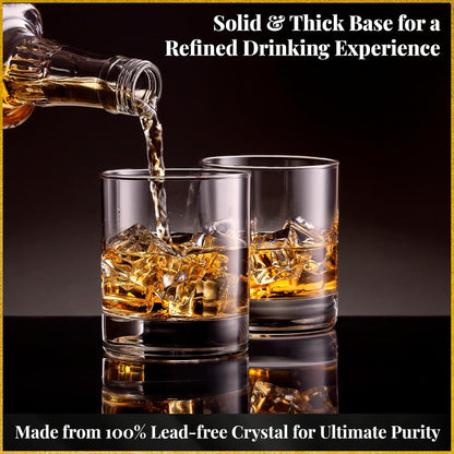 Voted Best High-End Whiskey Decanter 2024 by Food & Wine Magazine |1Hand-Blown Decanter & 4 Tumblers |Made in Europe |100% Lead-Free Crystal |Gift Box