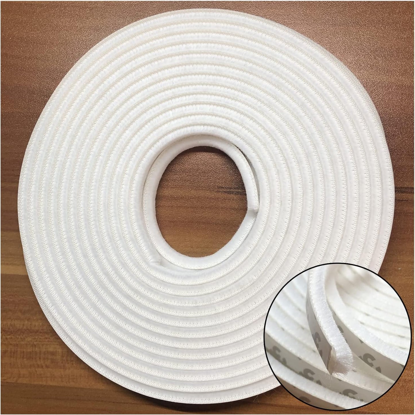 Weather Stripping Brush for Sliding Windows/Doors Frame Side,Pile Self Adhesive Weatherstrip Seal Strip Sealer Draft Stoppers (33ft x11/32 Backing x 3/16 Brush inch, White)