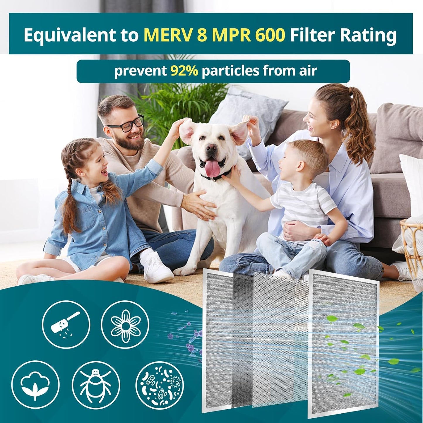 Torjim 18x20x1 MERV8 Washable Electrostatic Air Filter - AC/HVAC Furnace Filter, Permanent, Easy Install