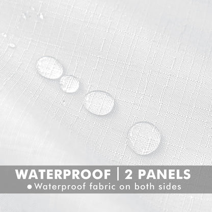 HolidayIdeas 4 Panels Linen Outdoor Curtains for Patio Waterproof White Curtains 84 Inch Length-Outside Curtains Weatherproof, Privacy for Pergola, Porch, Gazebo-54 Wide x 84" Long