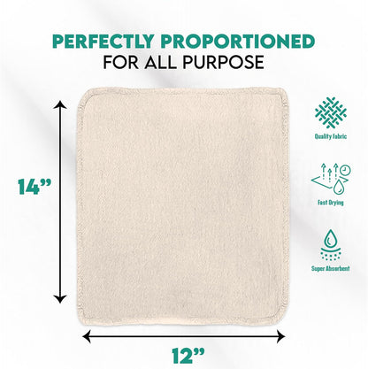 ZUPERIA Cotton Shop Towel – Multipurpose Cleaning Cloths (14" x 12" - Pack of 300 - White) Reusable Shop Rags for Automobiles, Industrial, Restaurants, Garage, and Homes