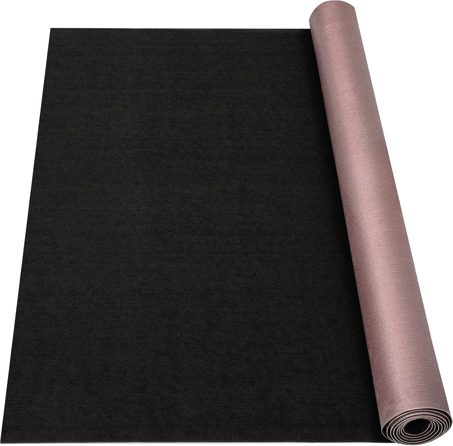 Marine Carpet, 5 FT x 15 FT Black Indoor/Outdoor Rug 0.2" Thick TPE Backed Non-Slip Boat Carpet Roll for Home, Patio, Porch, Deck