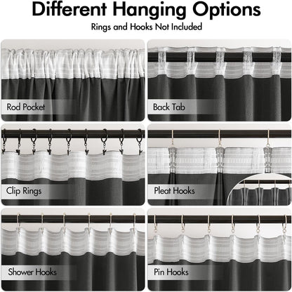 MIULEE Grey Velvet Curtains 96 inches Long 2 Panels - Luxury Pinch Pleated Room Darkening Window Drapes for Bedroom Living Room Thermal Insulated Super Soft Blackout, Back Tab Rod Pocket Gray