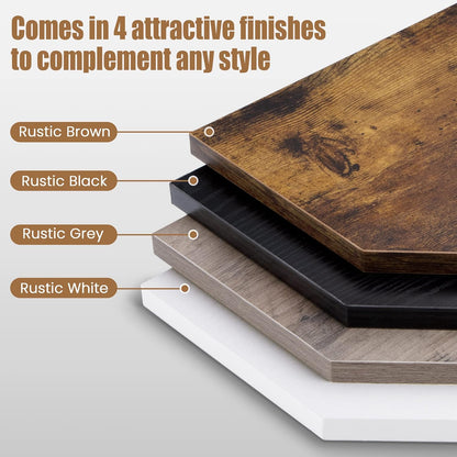 Corner Shelf Wall Mount, Corner Floating Shelves, Set of 4 Corner Wall Shelf Organizer, Rustic Wood Wall Storage Display Shelves for Living Room Bedroom Bathroom Kitchen, Rustic Grey