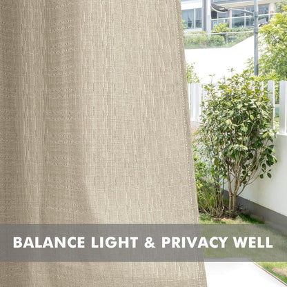HolidayIdeas 4 Panels Outdoor Curtains for Patio Waterproof-Cream Outside Linen Weatherproof Privacy Curtains 54"x84"-Outside/Indoor Curtains Weighted for Living Room, Pergola, Porch, Cabana, Gazebo