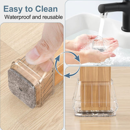24PCS Square Chair Leg Floor Protectors for Hardwood Floors, Thicken Rubber Chair Leg Cap Covers, Non Slip Furniture Leg Pads to Protect Wood Tile Floors from Scratches and Reduce Noise