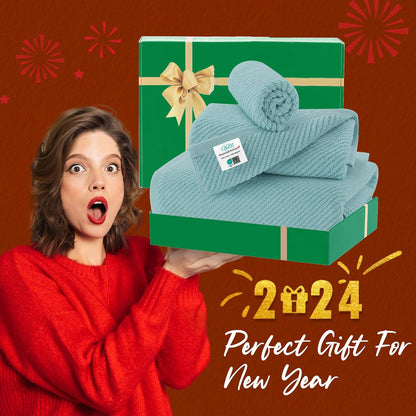 VOOVA & MOVAS Bathroom Towels Set, 100% Cotton | Quick Dry | Soft | Thick, 3 Piece Towel Set, 1 Large Bath 30" x 56", 1 Hand 18" x 28", 1 Wash Cloth 13" x 13", Bathroom Essentials, Aqua Teal