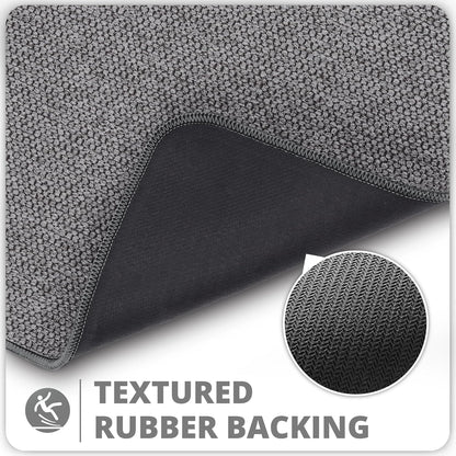 Bath Mat,Ultra Thin Bathroom Runner Rugs,Large Bath Mats for Bathroom,Quick Dry,Non-Slip,Machine Washable,Low Pile,Bath Rug,Shower Outside,Sink,Home Decor Accessories.Dark Grey,1'5"x4'11"（17x59inch）