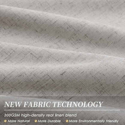 BOODII Full Blackout Curtains 90 Inches Long Room Darkening Curtain for Bedroom Sliding Door Thermal Insulated Black Out Curtains & Drapes Silver Gray Neutral Linen 2 Panels Set Back Tab 52x90