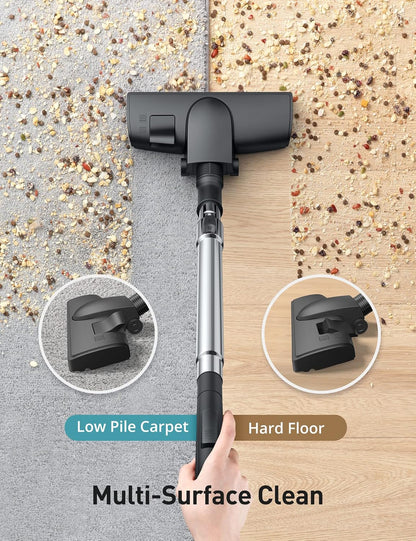 Aspiron Canister Vacuum, Upgraded 1600W Bagless Canister Vacuum Cleaner, Auto Cord Rewind, H13 HEPA Filter, 3.7Qt Large Capacity, 5 Tools for Hard Floors, Carpet, Pet, Upholstery, Tiles, Persimmon