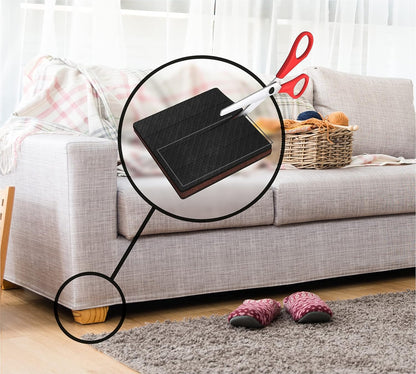 Slipstick GorillaPads Non Slip Furniture Pads/Gripper Feet Floor Protectors (Set of 4) Premium 4 Inch Pre-Scored Square Self Adhesive Rubber Stoppers for Furniture Legs, Black, CB157