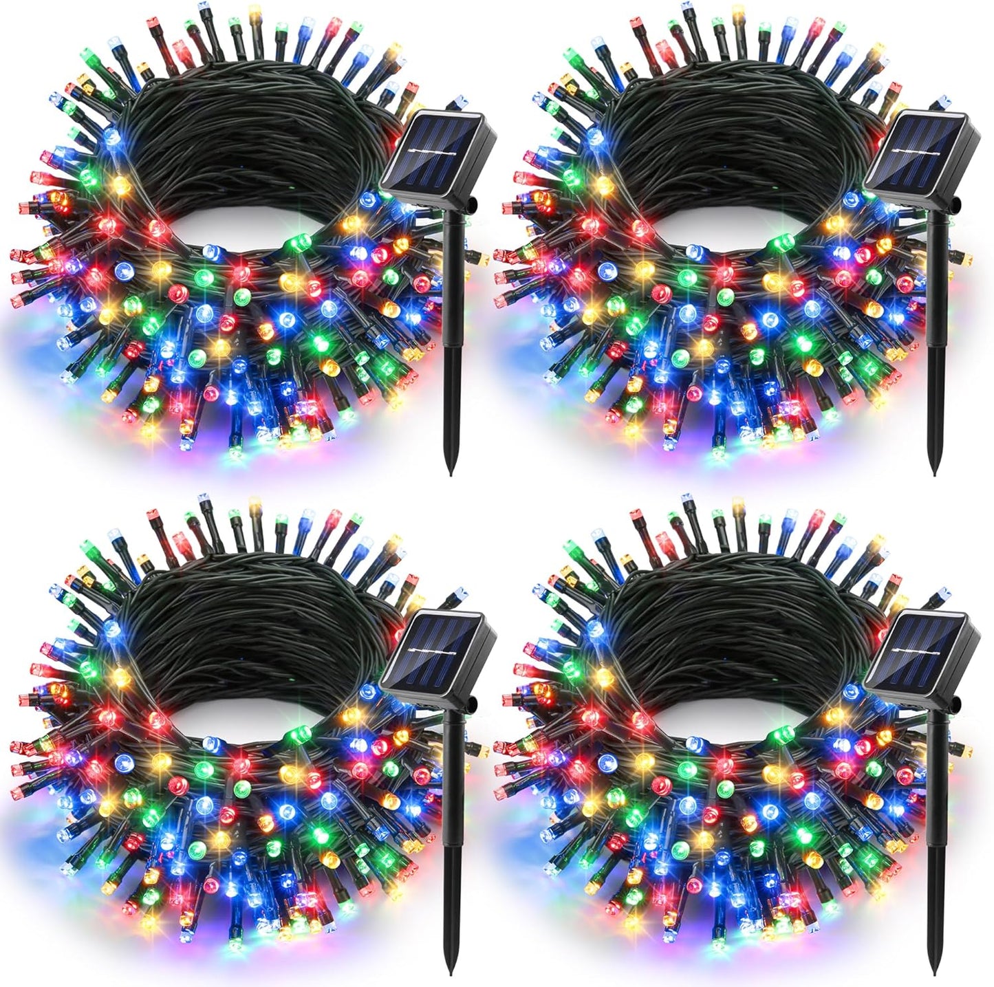 Joomer Solar Christmas Lights Outdoor, 4 Pack Total 156FT 400LED 8 Lighting Modes Solar String Light Waterproof Fairy Tree Lighted for Garden Yard Patio Christmas Decoration (Multicolor)