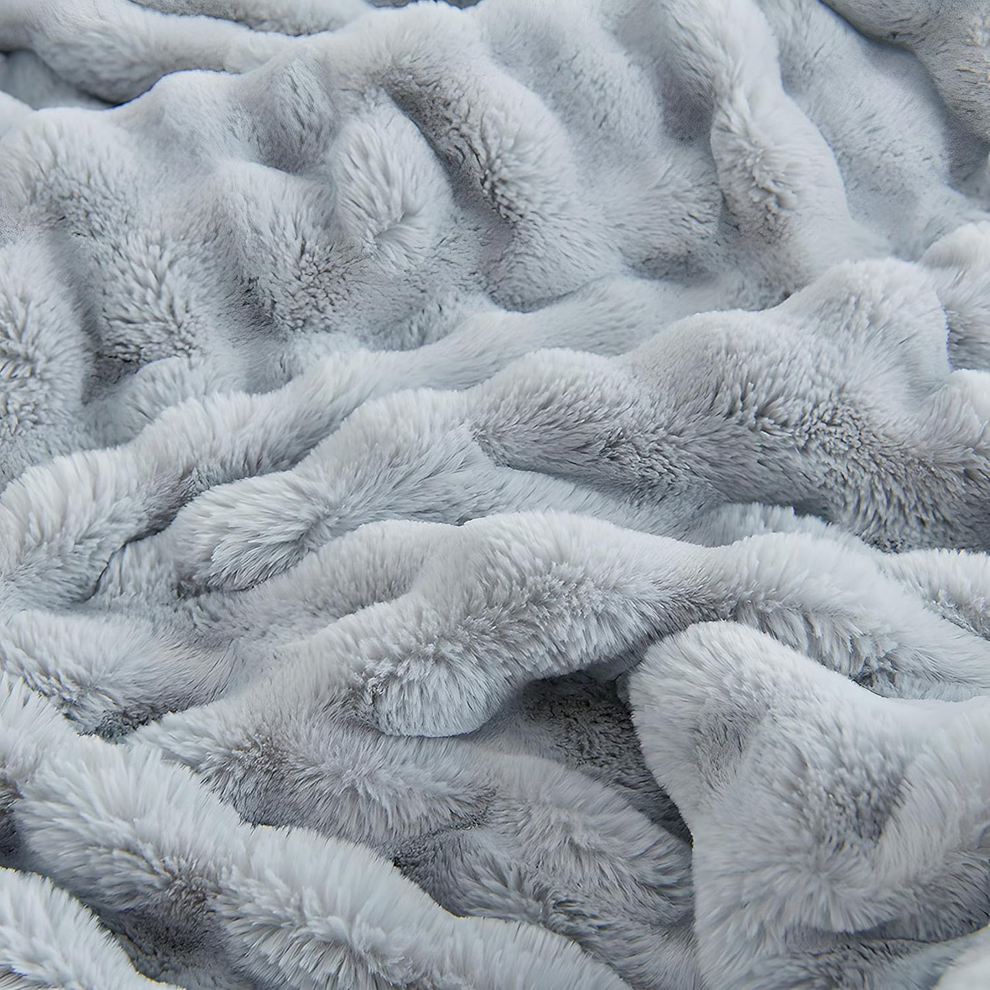 UKELER Plush Furry Throw Blanket Large Super Soft Fluffy Blankets Throws for Bed, Couch, Sofa, Office, Camping Plush Shaggy Faux Fur Blanket 60''x80'' Grey