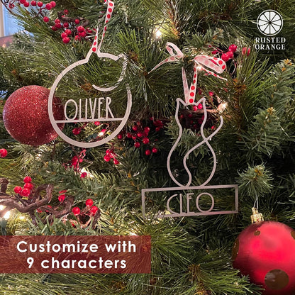 Man's Best Friend Personalized Pet Ornaments (2 Pack; 4 Inch) - Custom Name and Personalized Dog and Paw Design Christmas Ornaments for Christmas Tree