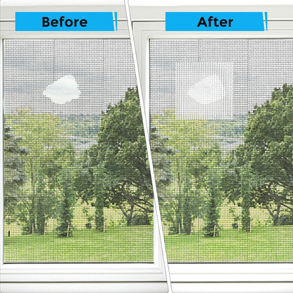 White Window Screen Repair Tape, 2 in X 30 FT (360IN) Kit for Windows or Doors, Strong Adhesive Patch Fiberglass Mesh Repair