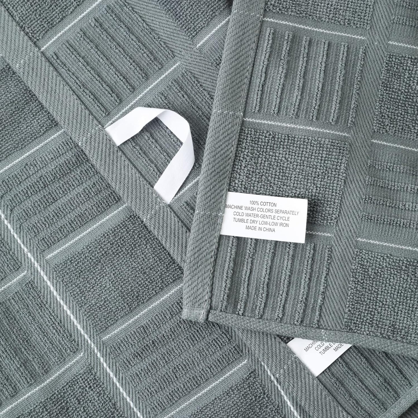 Glynniss Kitchen Towels and Dishcloths Set, Dish Towels and Dish Rags for Washing Dishes, for Cleaning Cooking Drying Pack of 8 (Grey)