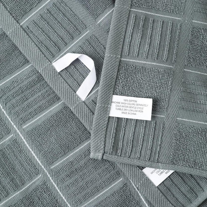 Glynniss Kitchen Towels and Dishcloths Set, Dish Towels and Dish Rags for Washing Dishes, for Cleaning Cooking Drying Pack of 8 (Grey)