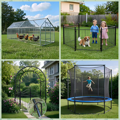 VVOKGO Rebar Stakes 12 Inches J Hook Heavy Duty Chain Link Fence Stakes, 16 Pcs Metal Long Tent Spikes Ground Anchors for Wire Fencing, Dogs Digging, Camping Tents, Swings, Greenhouse, Black