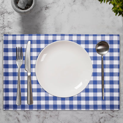 Kitchen Towels Set of 6 Soft Premium Cotton Highly Absorbent Dish Towels 18x28 Inches, Washable & Reusable Tea Towel, Quick Drying Dish Cloths with Hanging Loop - Blue/White, Checks