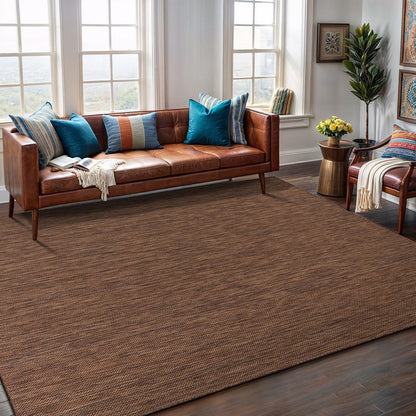 Washable Indoor Outdoor Rug 6x9 Weather Resistant Area Rugs Modern Solid for Porch Deck Balcony Backyard Patio Outside Carpet (6 X 9 Gold Brown)