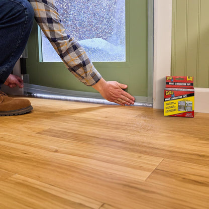 Flex Seal Draft and Insulation Sealing Tape, Flexible, Rubberized, Weatherproof Strip for Windows, Doors, Vents, Works on Wood, Glass, Tile, Metal, Plastic, Fiberglass, Clear, 2 in x 16 ft, Pack of 1