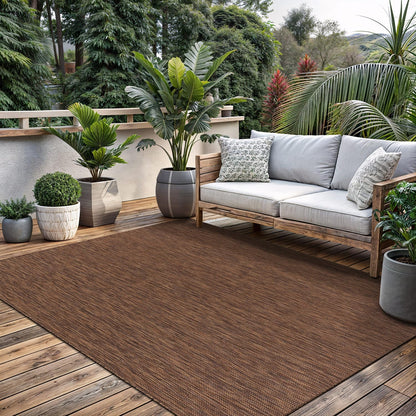 Washable Indoor Outdoor Rug 6x9 Weather Resistant Area Rugs Modern Solid for Porch Deck Balcony Backyard Patio Outside Carpet (6 X 9 Gold Brown)