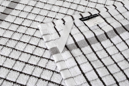 AMOUR INFINI Kitchen Towels Set of 4 - Highly Absorbent, Super Soft Terry Cotton 20x28 Inch Dish Towels with Hanging Loop - Hand & Tea Towels for Cleaning & Drying Dishes (D.Grey)