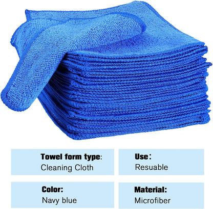 Tanlade Microfiber Cleaning Cloth 6"x6" Cleaning Rags Reasonable Kitchen Towels Microfiber Towels Cars Wash Dry Erase Cloth (Blue,50 Pcs)