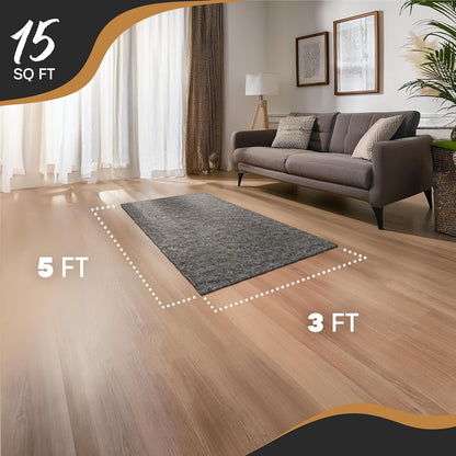 Nevlers 3x5 Rug Pad Non Slip Rug Stoppers to Prevent Sliding | Rug Grippers for Area Rugs on Hardwood Floors & Hard Surfaces | 1/4" Thick Dual Layer Felt & Rubber No Slip Rug Grip Pad & Carpet Gripper