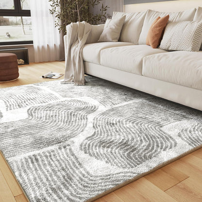 Zen Garden Area Rug - Ultra Soft Area Rug 3x5, Non Slip, Stain Resistant Living Room Rug, Washable Area Rugs for Living Room, Rugs for Bedroom (Gray, 3x5)