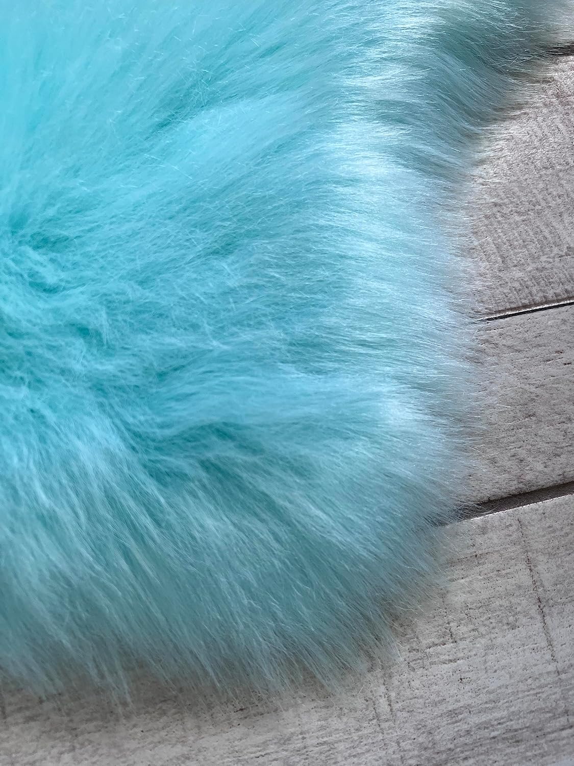 LAMBZY Faux Sheepskin Super Soft Hypoallergenic Free Shape Silky Shag Rug, Luxury Shaggy Plush Carpet for Bedrooms Living Kids Room Sofa Rugs (Blue, Octo 8 Pelts 6'x8')