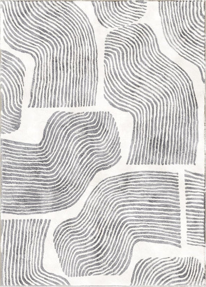 Zen Garden Area Rug - Ultra Soft Area Rug 3x5, Non Slip, Stain Resistant Living Room Rug, Washable Area Rugs for Living Room, Rugs for Bedroom (Gray, 3x5)