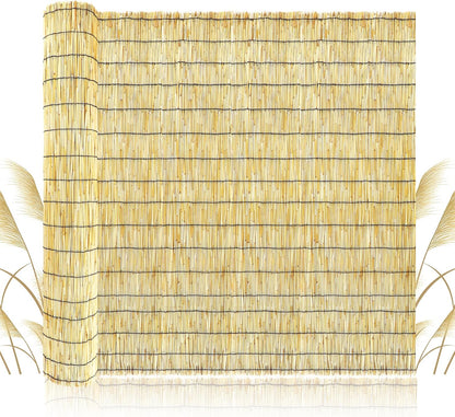 ZNCMRR Bamboo Fencing Decorative Natural Reed Fencing Rolls Bamboo Fence 4 Feet High Privacy Screen Curtains for Balcony Patio Backyard Garden Outdoor 4FT X 16.4FT（Yellow）