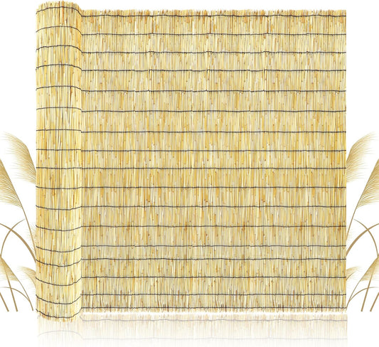ZNCMRR Bamboo Fencing Decorative Natural Reed Fencing Rolls Bamboo Fence 4 Feet High Privacy Screen Curtains for Balcony Patio Backyard Garden Outdoor 4FT X 16.4FT（Yellow）