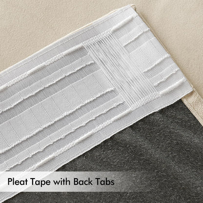 MIULEE Cream Beige Velvet Curtains 84 inches Long 2 Panels - Luxury Pinch Pleated Room Darkening Window Drapes for Bedroom Living Room Thermal Insulated Super Soft, Back Tab Rod Pocket Elegant Decor