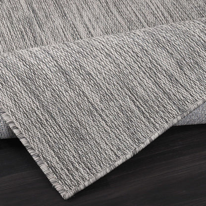 CAMILSON Outdoor Rug 5x7 Modern Area Rugs for Indoor and Outdoor Patios and Porches - Waterproof, Washable, Non-Shedding, Easy-to-Clean Outside Carpet (5 x 7, Solid - Silver Gray)