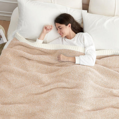 Snuggle Sac Twin XL Bed Blanket 66x90 inches, Super Soft Warm Beige Blankets for Bed, Living Room, Luxurious Microfiber Blanket Dupes, Heather Beige, 66x90 inches