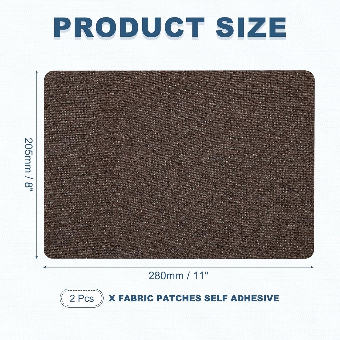 PATIKIL 8x11 Inch Linen Repair Patches, 2Pcs Self-Adhesive Fabric Patch for Sofas Tote Bags Furniture Car Seats Clothes Tents, Dark Brown