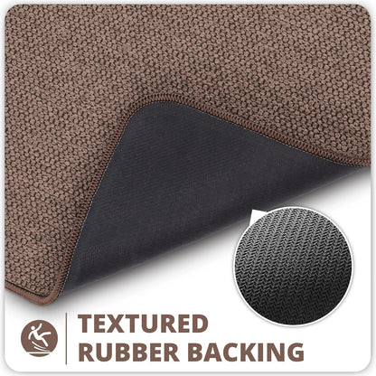 Bath Mat,Ultra Thin Bathroom Rugs,Rubber Bath Mats for Bathroom,No Slip Bath Rugs,Quick Dry,Machine Washable,Low Pile,Absorbent,Shower Outside,Sink,Home Decor Accessories.Brown,1'5"x2'3"(17x27inch)