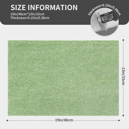 Cloth Placemats, Set of 6 Heat-Resistant Cotton Linen Blend Double Layered Machine Washable Place Mats, Wrinkle Free Thick Fabric Dining Table Mats for Indoors & Outdoors (Grass Green, 6)