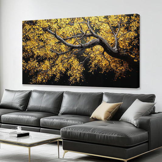 Canvas Wall Art Decor Painting Gold Tree Plants Abstract Wall Decor Botanical Modern Wall Art Print Paintings Decorations Artwork Pictures For Bedroom Living Room Home Office Artwork 20"×40"