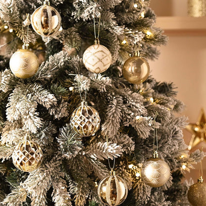 Valery Madelyn Christmas Ornaments Set, 30ct 2 Inches White and Gold Shatterproof Christmas Tree Decorations Ball Ornaments Bulk, Elegant Hanging Ornaments for Xmas Holiday Party Decor