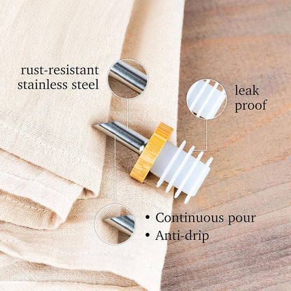 kitchentoolz Ceramic Olive Oil Dispenser Bottle - Vinegar EVOO Soy Sauce Holder - Minimalist White Kitchen Accessories - 16.9 oz Kitchen Oil Cruet Pour Bottle