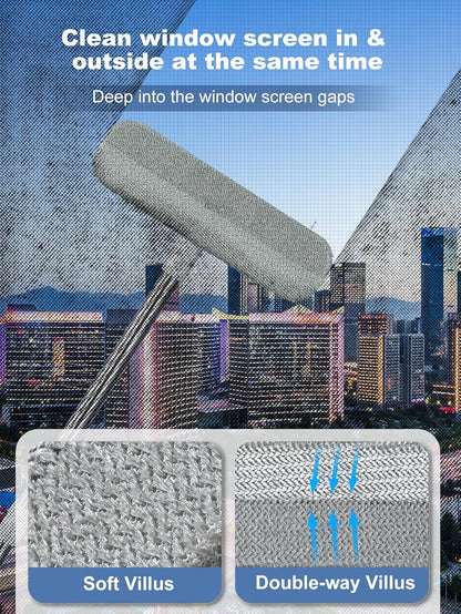 IMHO Cleaning Brush for Window Screen, Screen Cleaner Tool, 2 in 1 Mesh Screen Cleaning Brush, Small Brush for Patio, Door, Porch Screens, White &Grey Brush Cleaners for Screen