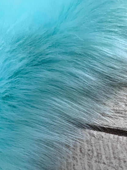 LAMBZY Faux Sheepskin Super Soft Hypoallergenic Free Shape Silky Shag Rug, Luxury Shaggy Plush Carpet for Bedrooms Living Kids Room Sofa Rugs (Blue, Double Side by Side 3'x4')