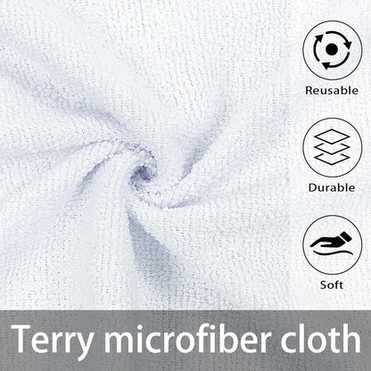 Greenfound Microfiber Cleaning Cloth Roll -80 Pack, 11.5x11.5, Tear Away Towels, Reusable and Washable Rags, White